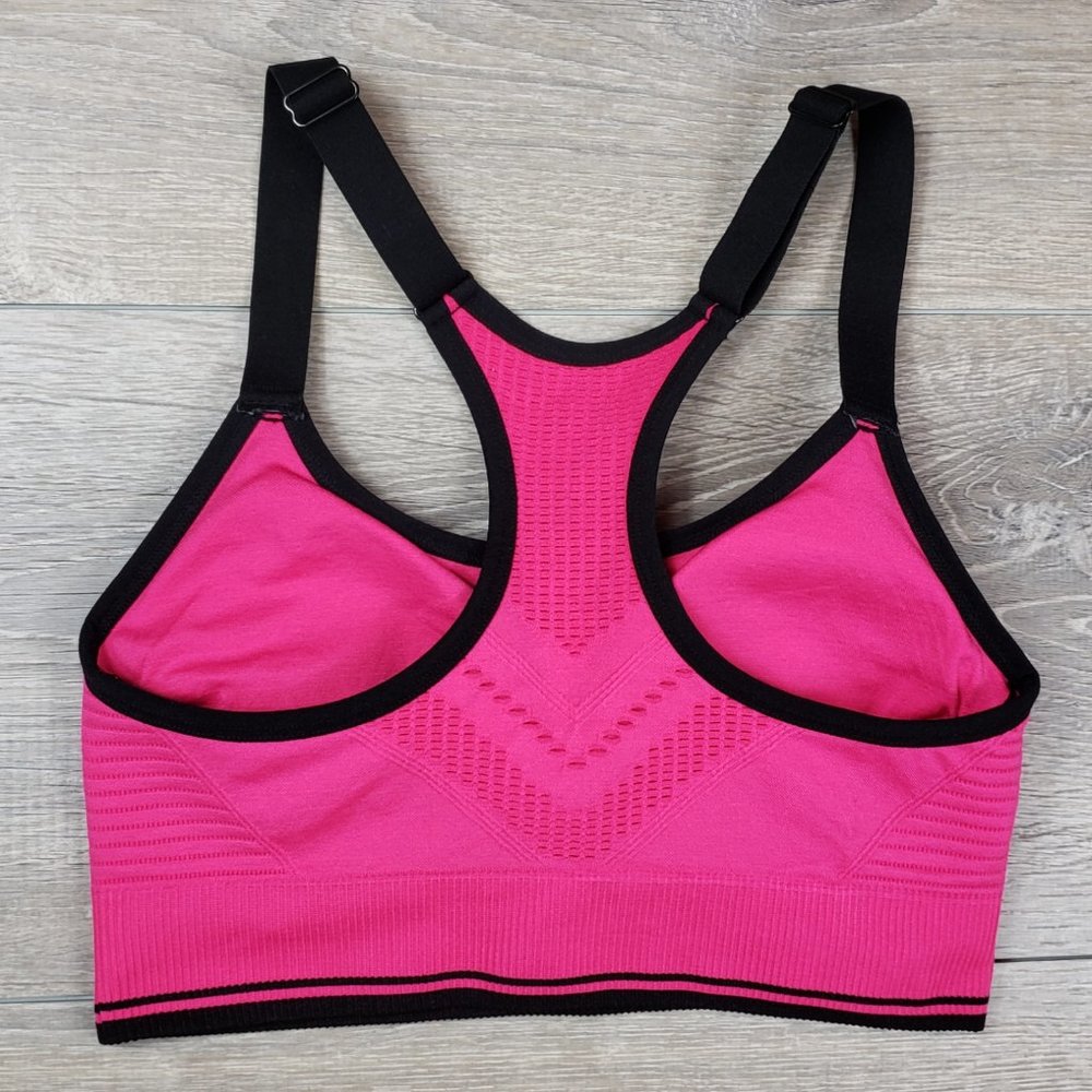NEW BALANCE MEDIUM IMPACT PINK SPORT BRA SIZE MEDIUM - Picture 2 of 10